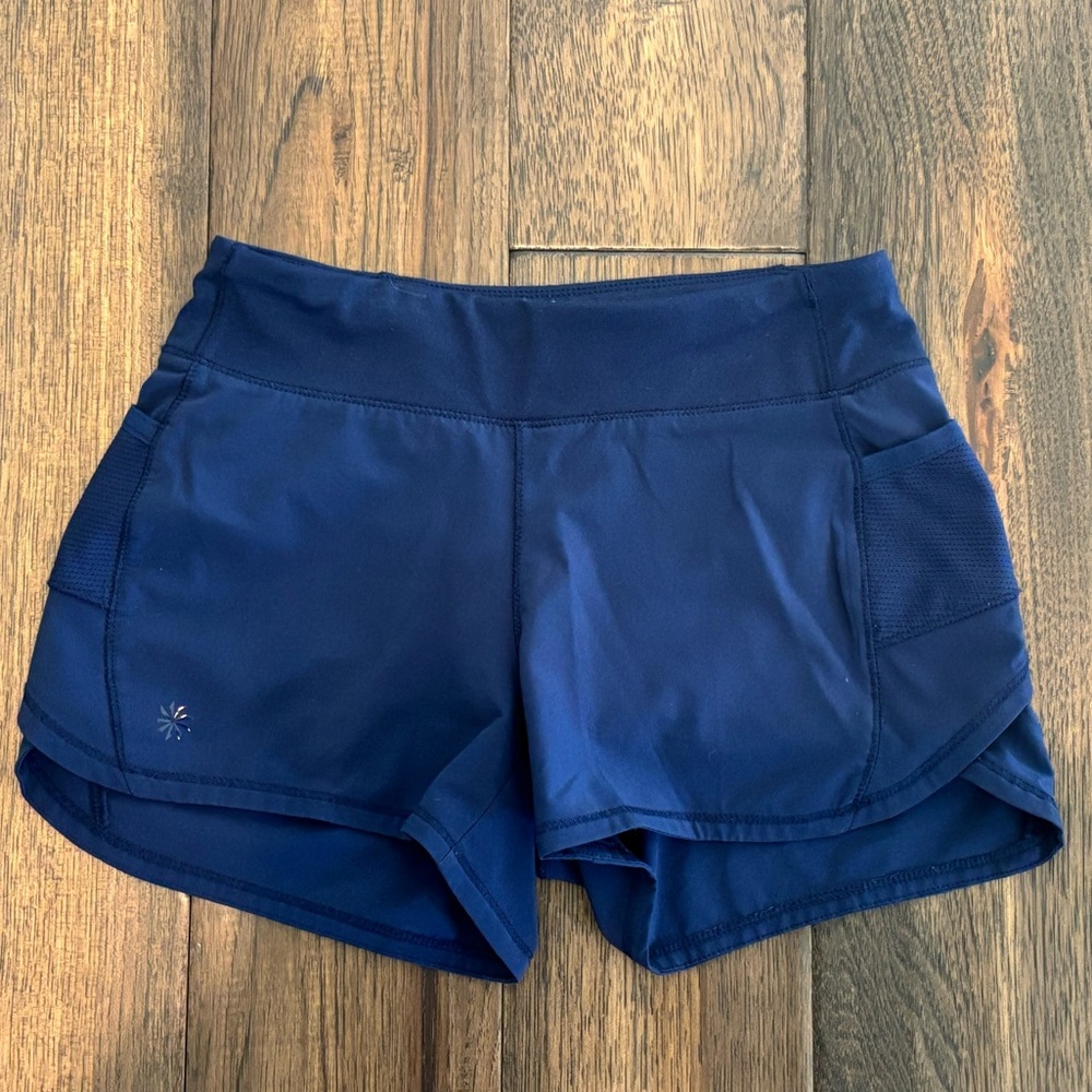 Athleta Girl Navy Lined Shorts, Size S/7